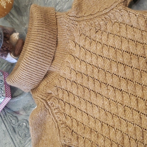 Massimo DUTTI CHUNKY BEIGE CABLE KNIT ALPACA WOOL BLEND SWEATER XS - Picture 3 of 7